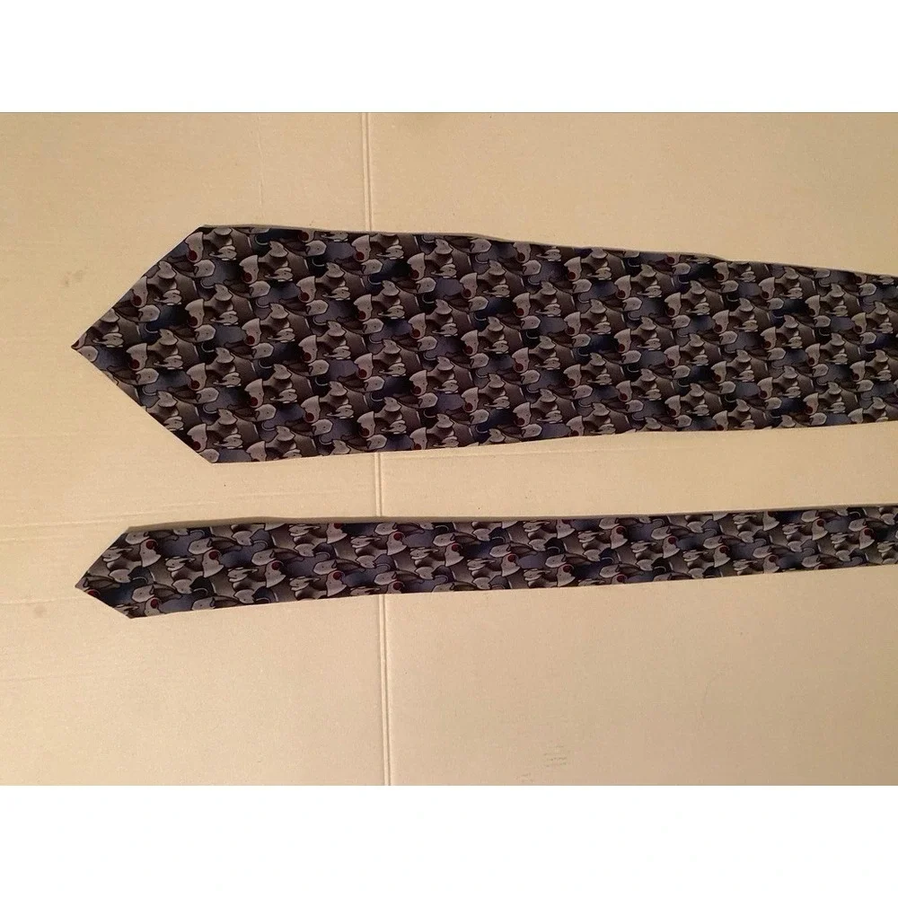 The Nature Conservancy Elephant Silk Tie Grey Blue Karen Bierce Preservation